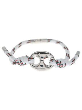 Gucci Marina Chain Fabric Bracelet White Silver